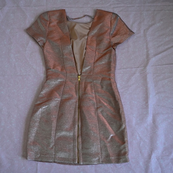 Express Metallic Barbie Mini Sheath Dress – Size 2 - Picture 2 of 3